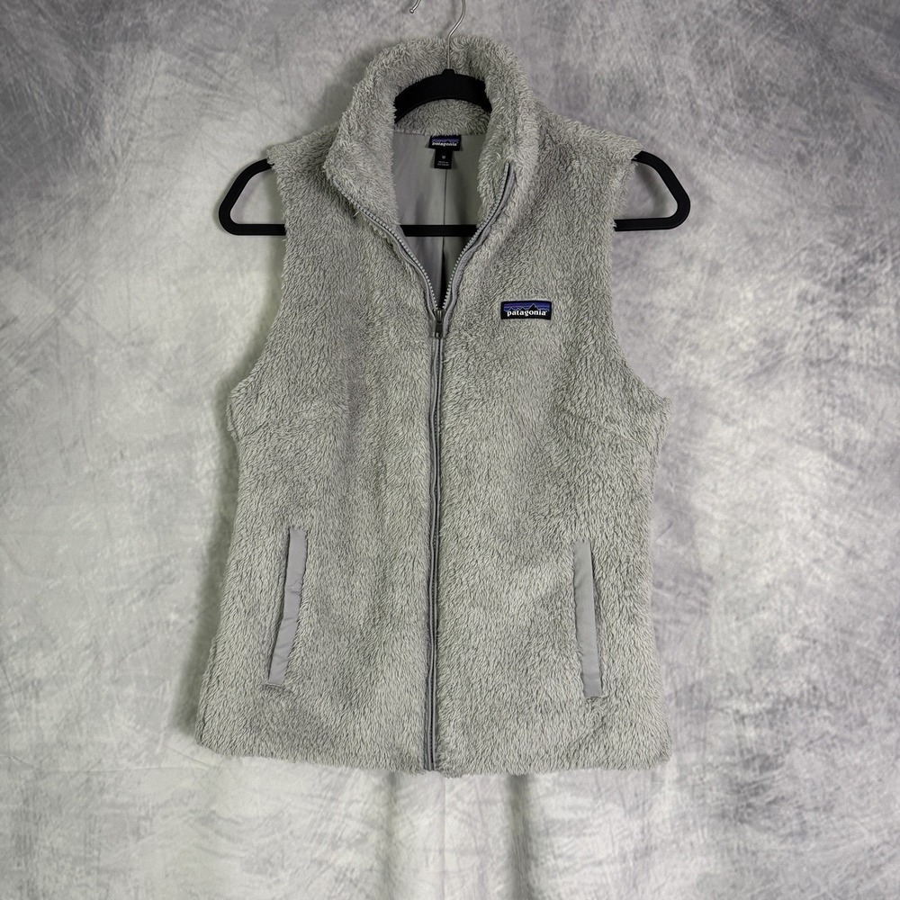Patagonia Los Gatos Fleece Vest Womens sz M Gray Gorpcore Hiking granola crunchy